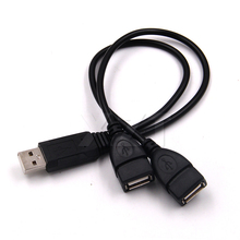 USB 2,0 A 1 папа к 2, двойной USB Женский концентратор данных, адаптер питания, разветвитель Y, USB зарядный кабель, Удлинительный кабель 39 см 2024 - купить недорого