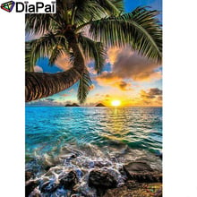 DIAPAI 5D DIY Diamond Painting 100% Full Square/Round Drill "Seaside tree sunset"Diamond Embroidery Cross Stitch 3D Decor A22830 2024 - buy cheap