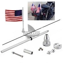 Chrome Motorcycle Bike Rear Mounting Pole USA American Flag For Harley Touring Sportster Dyna Softail Tri Luggage Rack 2024 - buy cheap