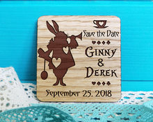 customize Alice in Wonderland rustic Wedding wooden Save the Date Magnets bridal shower party favors company gifts invitations 2024 - buy cheap