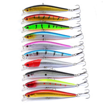 10 pçs/lote 10cm 8.2g flutuante hard bait minnow isca de pesca a laser duro artificial isca de pesca wobblers crankbait peixe plástico 2024 - compre barato