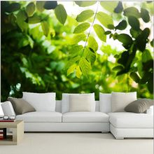 Papel DE pared personalizado, murales naturales verdes para sala DE estar, dormitorio, pared DE TV, vinilo 2024 - compra barato