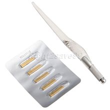 Manual Eyebrow Tattoo PCD Pen Transparent + 5pcs 14pin blades needles Permenant Makeup Microblading Handle professional tools 2024 - buy cheap