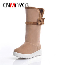 ENMAYER Woman Winter Boots Mid-Calf Boots Ladies Snow Boots Female Waterproof  Warm Shoes With short Plush Insole Botas CY045 2024 - compra barato
