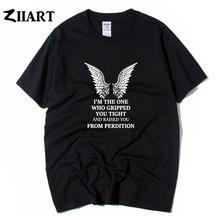 Angel wing Supernatural CASTIEL gripped you raised you from perdition Couple Clothes Boy Man Summer Short-Sleeve T-Shirts ZIIART 2024 - buy cheap