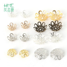 100pcs/lot KC Gold/Rhodium/Silver Iron Flower Bead Caps 10x4mm fit Jewelry Findings Making End Caps 2024 - buy cheap