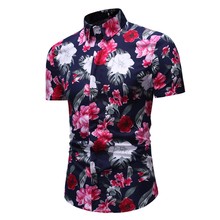 2021 New Arrivals Men Fashion Casual Summer Tree Flower Hawaiian Style Short-sleeved Shirts Mens Hawaiian Shirt Short Sleeve 2024 - buy cheap