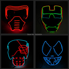 GZYUCHAO EL Dance Dj мигающая маска для косплея светящаяся светодиодная маска для вечеринки в ночном клубе Хэллоуин 2024 - купить недорого