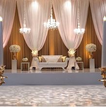 Cortina dourada luxuosa com cortina branca pura cortina decorativa para festa de casamento 2024 - compre barato