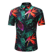 Mens Hawaiian Shirt Male Casual camisa masculina Printed Beach Shirts Short Sleeve brand clothing Free Shipping Asian Size 3XL 2024 - buy cheap