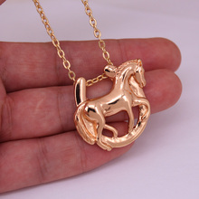 hzew Horseshoe and horse Pendant Necklace two colors gold and silver color horse necklaces jewelry gift 2024 - buy cheap