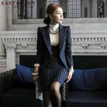 New Autumn fashion blazer with skirt set blue striped womens business suits women elegant skirt suits XL AA2926 YQ 2024 - buy cheap