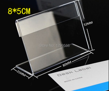 8x5cm L-shape Clear Acrylic Table Sign Price Tag Label Display Paper Promotion Card Holders desk card frame 50pcs free shipping 2024 - buy cheap