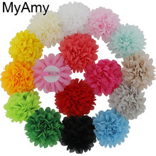 MyAmy 80pcs/lot 4.5 Inch Alternative Chiffon Hair Flowers WITH Hair Clips For Shoes Clothing Hair DIY Garment Accessories 2024 - buy cheap