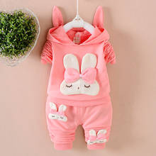 18 Month Baby Girl Clothes 2018 Cute Rabbits Hooded Hoodies + Pants Outfit Children Infant Clothing Kids Bebes Jogging Suits 2024 - buy cheap