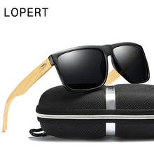 LOPERT Retro Polarized Square Wood Sunglasses Men Bamboo Glasses Women Brand Design Mirror Sun Glasses Oculos de sol UV400 2024 - buy cheap