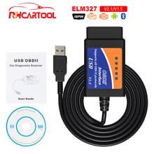 Диагностический USB-кабель OBD2, ELM327 USB V1.5, автомобильный интерфейс с поддержкой всех протоколов OBD2 для Windows ELM 327, USB OBD сканер 2024 - купить недорого