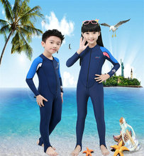 Roupa de banho de manga longa para meninos e meninas, roupa de mergulho proteção contra o sol para crianças 2024 - compre barato