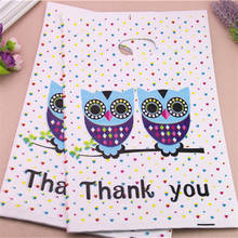 2021 New Design Wholesale 100pcs/lot 25*35cm Luxury Vintage Owl Packaging Bags Thank You Package Bag Large Plastic Clothing Bags 2024 - buy cheap