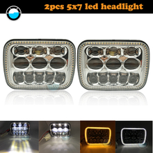 2 Pcs 5x7" LED Square Headlights With Amber DRL For Jeep XJ Cherokee MJ Comanche Truck 7*6 Inch Rectangular Headlamp. 2024 - buy cheap