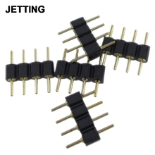 10pcs/lot LED 4pin RGB connector 4 pins needle male type double 4pin DIY small part For LED SMD RGB 5050 3528 Strip 2024 - buy cheap