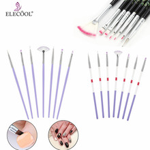 ELECOOL 7pcs/Set Acrylic Nail Brushes Set Nail Dotting Painting Drawing Stripe Pen Gel Brush DIY Manicure Dotting Tools 2024 - buy cheap