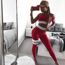 Women Yoga Pants Sports Running Stretchy Push Up Leggings High Waist White Strip Patchwork Tights Pants Casual 2024 - buy cheap