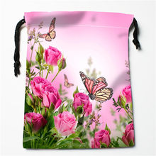 New Custom flowers butterfly Drawstring Bag Organizer Storage Bags Printed Receive Bag Compression Type Bags 18X22cm 2024 - buy cheap