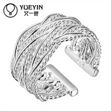 Anéis banhados a prata para mulheres, anéis clássicos para festa de casamento joias com novo design 2024 - compre barato