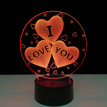 Mesita de noche de San Valentín, luces LED 3D románticas y cálidas, te amo, mejor San Valentín, regalo para enviar novio, novia o amante, B31 2024 - compra barato