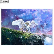 Sale full square diy 5d diamond painting white horse icon 3d diamond embroidery artwork decorative diamond mosaic gift 2024 - buy cheap