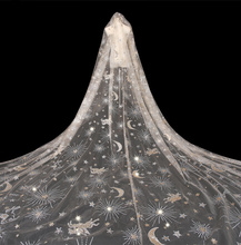 Velo de novia largo de una capa con lentejuelas ostentosas, borde completo de 3,5 metros, con peine, color blanco marfil, 2019 2024 - compra barato