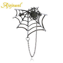 Ajojewel Retro Style Spider Web and Spider Rhinestone Brooch Animal Jewelry For Women Men Accessories Wholesale 2024 - buy cheap