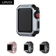 Жесткий бронированный чехол URVOI для Apple Watch series 3 2 1 шт., силиконовый чехол с полным покрытием для iWatch, металлический цветной дизайн 38 42 мм 2024 - купить недорого