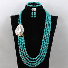 Fashion Stone Beaded Costume Necklace Set Indian Jewelry Set African Necklace Earrings Bracelet Jewelry Free Shipping TN141 2024 - buy cheap
