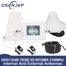 Amplificador de sinal de celular, display lcd, 3g, 2100mhz, wcdma, repetidor, 3g, amplificador lpda + antena omni 2024 - compre barato