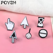 Computer Cursor Icons PS Toolbar Enamel Brooch Arrow Pointer Hand Unavailable Busy Pixelated Lapel pin IT Workers Badges Jewelry 2024 - buy cheap