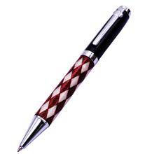 Duke caneta esferográfica de fibra de carbono com reenchimento de tinta, branco & vermelho padrão de losango m ponto presente caneta escritório estudante de negócios suprimentos 2024 - compre barato