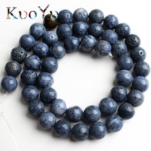 Natural Blue Coral Stone Beads Round Loose Bead For Making Jewelry DIY Bracelet Accessorie Jewellery 15''Strand 6/8/10/12mm 2024 - buy cheap