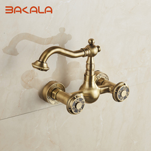 BAKALA-grifo monomando para baño y cocina, accesorio montado en la pared, con acabado de latón antiguo, BR-10705 2024 - compra barato