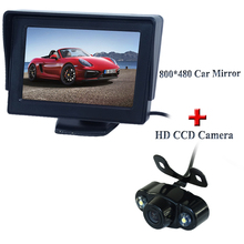 2 in 1 Car Parking Assistance System, 4.3 Stand Car Monitor +Night Vision CCD Waterproof Rear View Camera+Free Shipping 2024 - buy cheap
