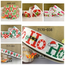 Free shipping 50 yard Christmas printed grosgrain ribbon 7170 2024 - buy cheap