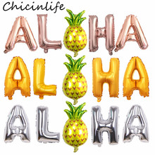 Chicinlife 5Pcs Pineapple Aloha Foil Letter Balloons Hawai Tropical Beach Summer Party Decoration Aloha Party Balloon Supplies 2024 - buy cheap