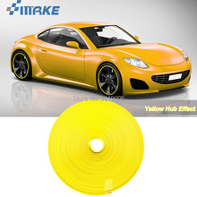 Smrke 8 m roda do carro hub borda borda protetor anel tira pneu guarda adesivos de borracha em carros amarelo estilo do carro 2024 - compre barato
