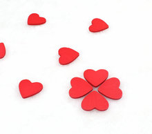 80 piezas corazón rojo accesorios hechos a mano componente foto madera corte cabujón pintura roja 20mm 2024 - compra barato