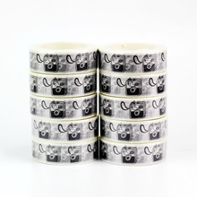 10 unids/lote estampado exclusivo Cámara cintas Washi de papel de decoración DIY planificador de colección de recortes Bujo adhesivo cintas Kawaii papelería 2024 - compra barato