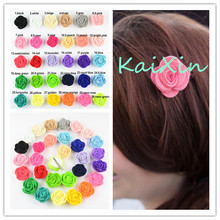 20pcs/lot 4cm Mini Girls Frelt Fabric Rose Flowers With Hair Clips Boutique Headwear girl Accessories U Pick Color FC108 2024 - buy cheap