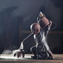 Backflow incense Burner Ceramic Tea Long Mouth Pot Creative Ornaments Small Monk Sandalwood Incense Burner Organizer 2024 - buy cheap