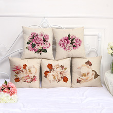 Capa de almofada decorativa em linho, decoração de casa, flores, jardim nórdico, sofá, almofada, capa de sofá 2024 - compre barato