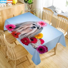 Custom Shih Tzu Dog Table Cloth Oxford Print Rectangular Waterproof Oilproof Animals Table Cover Wedding Tablecloth 2024 - buy cheap